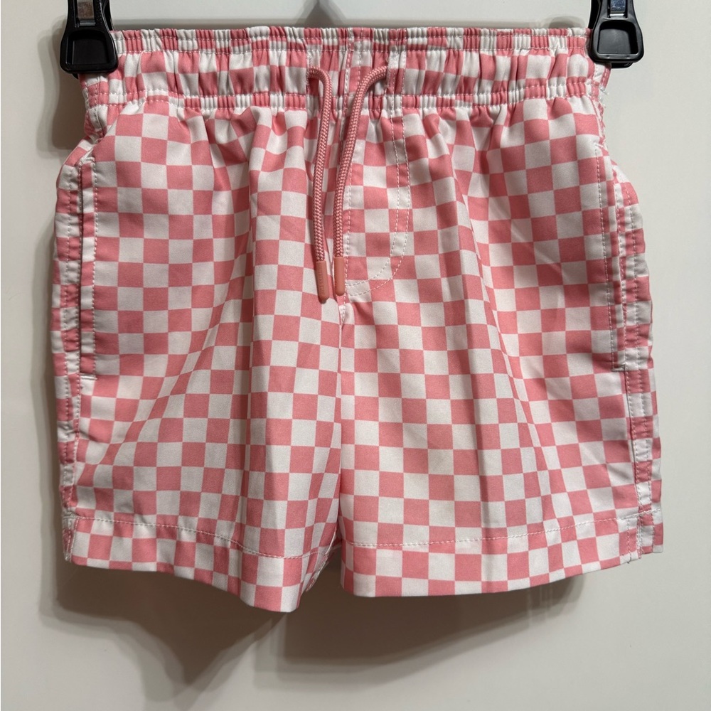 Southern Tide Pink and White Checkered Kids Shorts